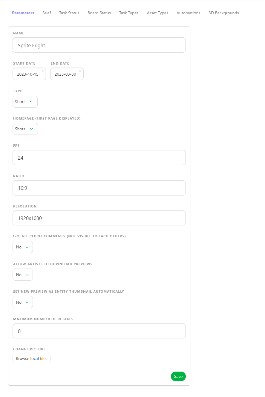 Setting Parameters